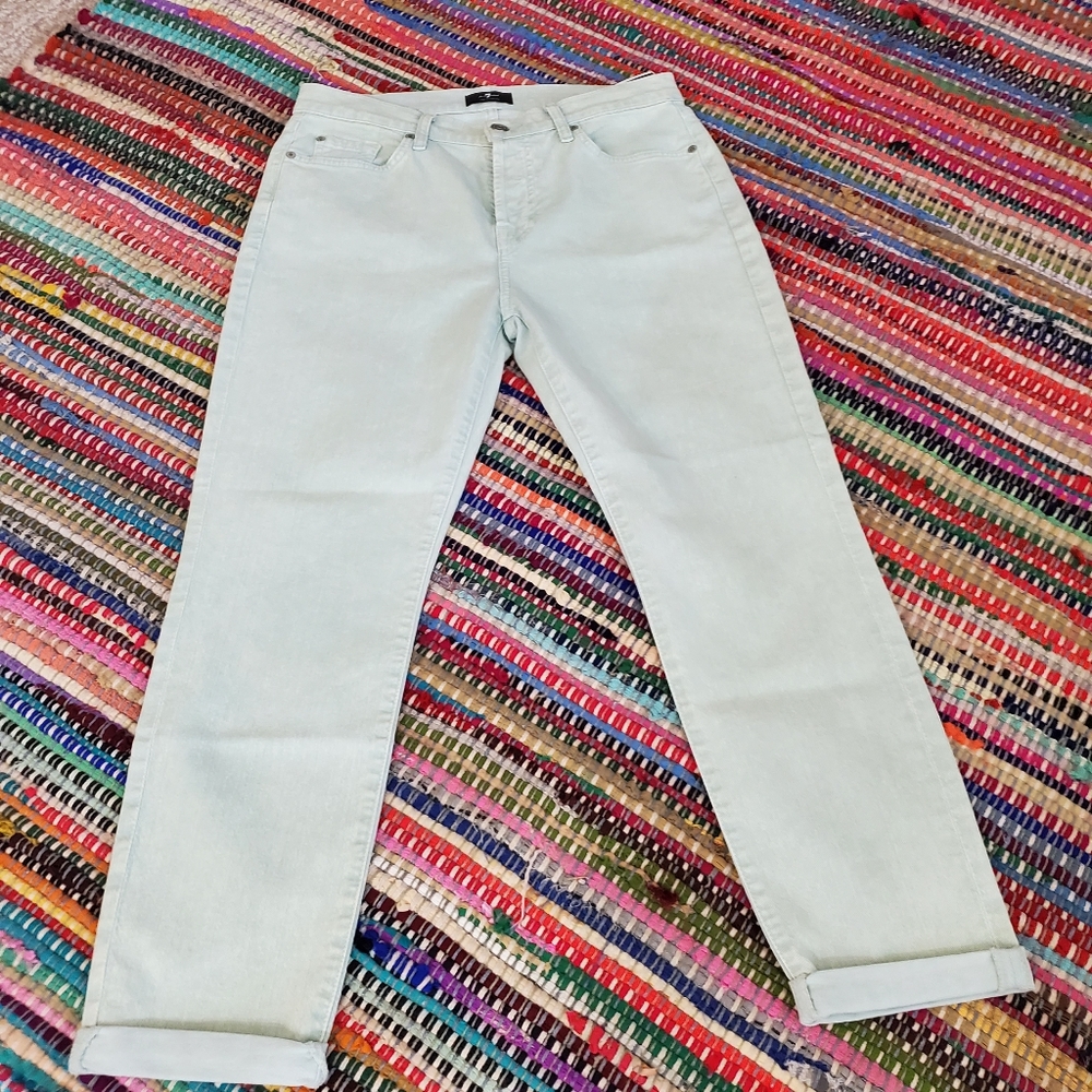 7 For All Mankind Button Fly Denim Relaxed Cotton Denim Jeans Women's Size 28